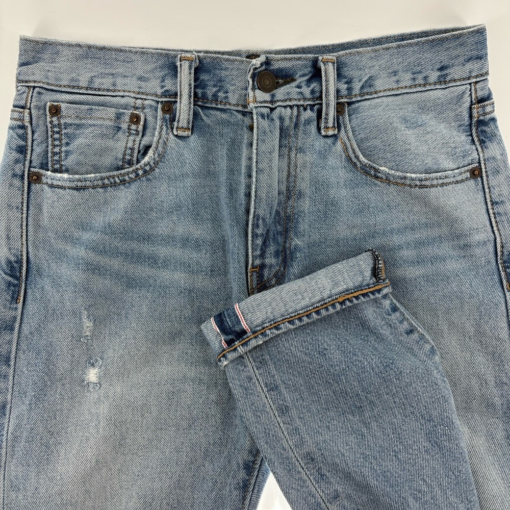 Levis 505 C Jeans Women's 27x30 Blue Light Wash Japanese Selvedge Straight Leg